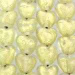 Gold Foil Heart Glass Beads