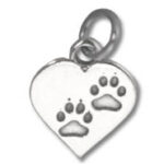 Heart-shaped pendant with two paw prints