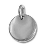 Blank round silver pendant charm