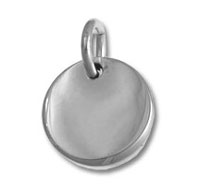 Blank round silver pendant charm