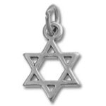 Silver Star of David pendant charm