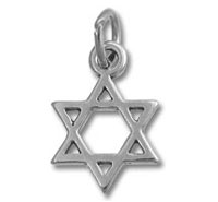 Silver Star of David pendant charm