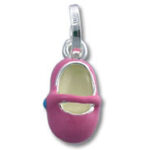 Pink baby shoe charm pendant