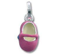 Pink baby shoe charm pendant