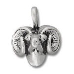 Silver ram's head pendant