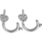 Pair of silver cat-face hoop earrings