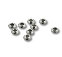 Silver round spacer beads for jewelry making
