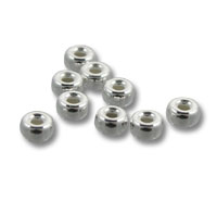 Silver round spacer beads for jewelry making