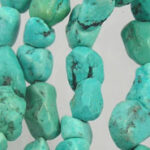 Turquoise nugget bead necklace close-up