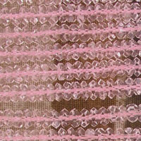 Pink faceted bead curtain close-up