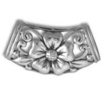 ornate silver floral metal decorative clasp