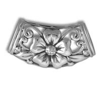 ornate silver floral metal decorative clasp