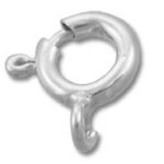 Silver spring-ring jewelry clasp
