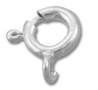 Silver spring-ring jewelry clasp