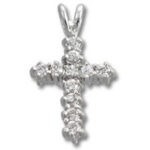 sterling silver diamond cross pendant