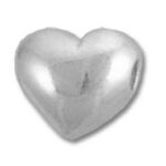 shiny silver heart-shaped bead