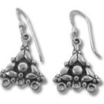 Pair of silver floral cluster dangle earrings