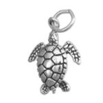silver sea turtle charm pendant