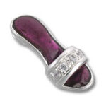 Purple flip-flop pendant with rhinestones