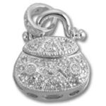 silver rhinestone purse charm pendant