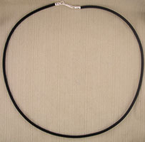 black cord necklace with silver clasp