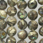 Round iridescent abalone shell beads