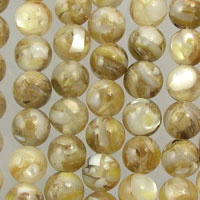 Marbled beige mother-of-pearl round beads