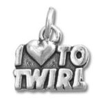 Silver "I Love to Twirl" charm