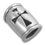 Silver Spacer with Cross