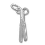 Small silver scissors pendant charm