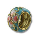 Light Blue Cloisonne Flower Spacer Bead