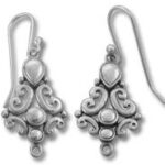 Pair of ornate silver filigree dangle earrings