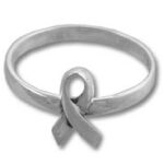 Silver awareness ribbon ring