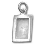 Silver rectangular pendant bezel charm