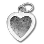 Silver heart pendant charm with textured center