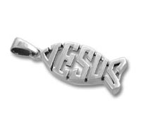 Silver Jesus fish pendant
