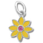Yellow daisy charm with pink center
