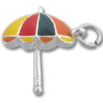 Multicolored beach umbrella charm pendant