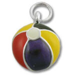 Multicolored enamel beach ball charm