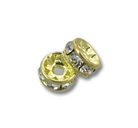 Pair of gold rhinestone spacer beads