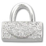 Silver rhinestone handbag charm