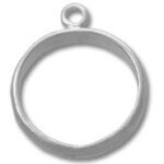 Round silver pendant bezel frame