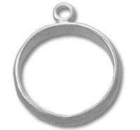 Round silver pendant bezel frame