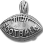 silver football charm pendant reading FOOTBALL