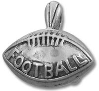 silver football charm pendant reading FOOTBALL