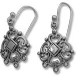 Pair of ornate silver filigree dangle earrings