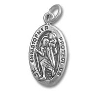 Saint Christopher protector oval pendant