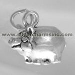 Small silver pig charm pendant