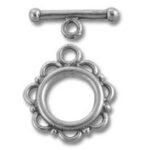 Decorative silver toggle clasp jewelry finding