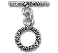 silver twisted rope toggle clasp